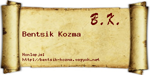 Bentsik Kozma névjegykártya